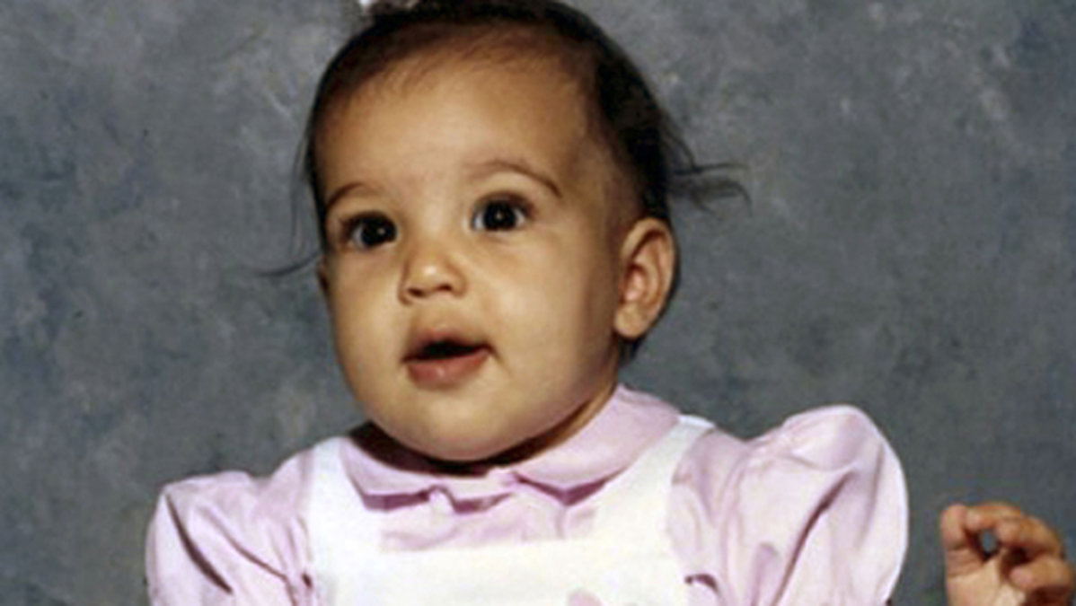 Så här såg Kim Kardashian ut som barn. 