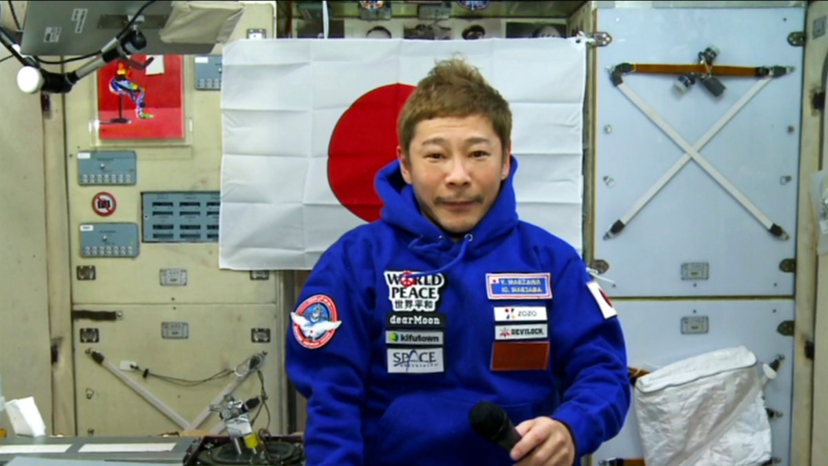 Yusaku Maezawa under fjolårets besök på Internationella rymdstationen (ISS). Arkivbild.