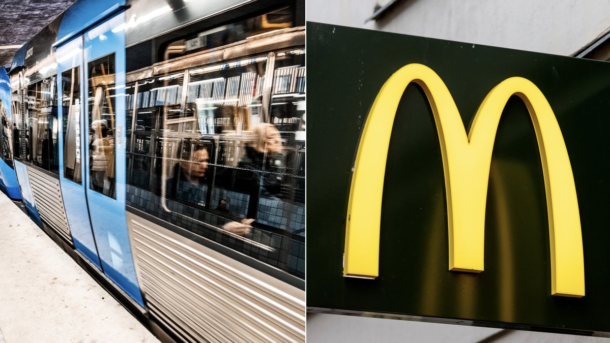 SL plockar ner McDonald's reklam i tunnelbanan. 