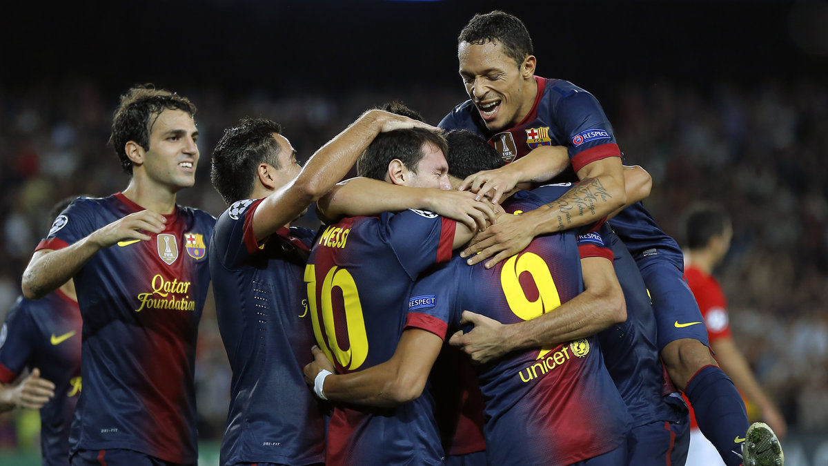 Messi och Barcelona firar ännu en seger.