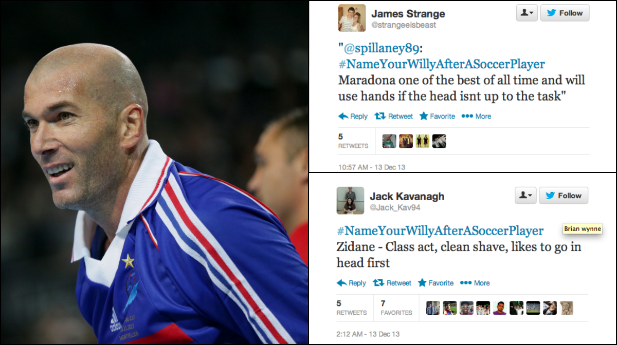 Zinedine Zidane är en av alla fotbollspelare som får leva med den nya hashtagen. 