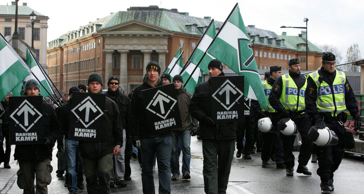 Nazism, Polisen, Möte, Demonstration