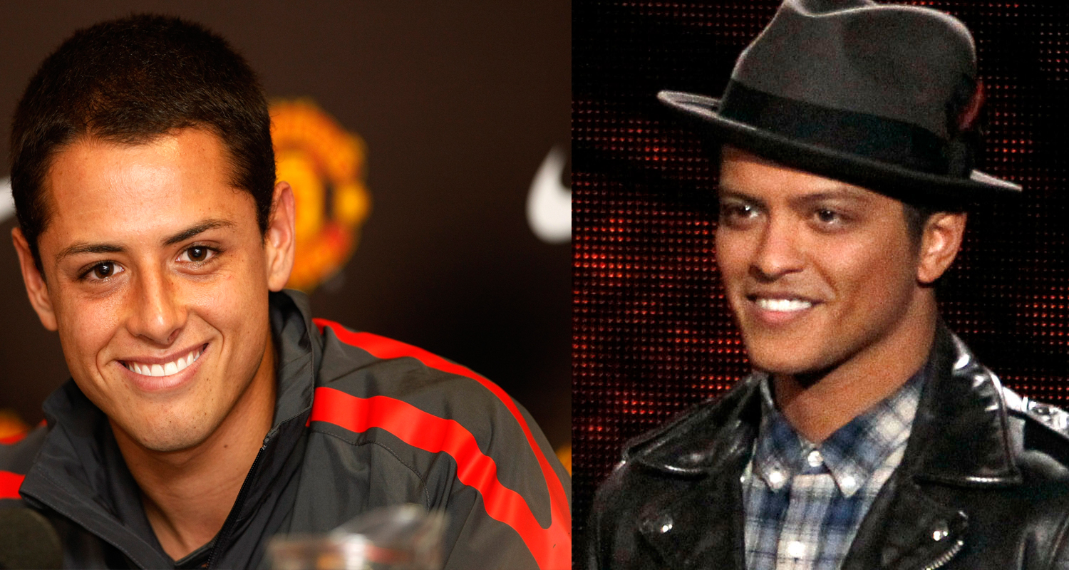 Smörsångaren Bruno Mars och blixtsnabbe Unitedanfallaren Javier "Chicharito" Hernandez?