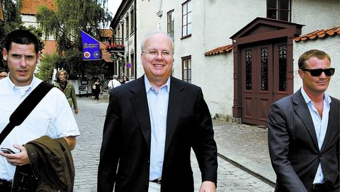 2008 besökte Karl Rove politikerveckan i Almedalen, Visby, som den liberala tankesmedjan Timbros gäst.