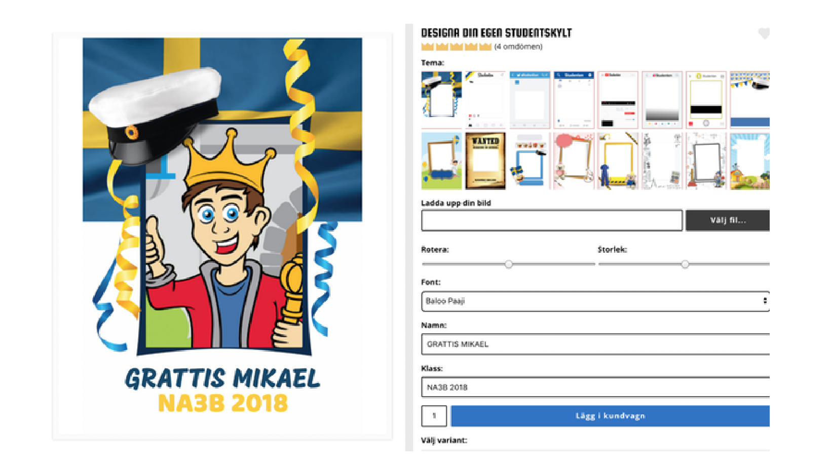 Designa din studentskylt hos Partykungen Designa din studentskylt hos Partykungen