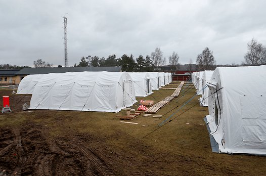 Tältläger för flyktingar.