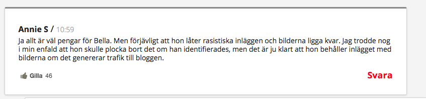 Isabella Löwengrips följare rasar Isabella Löwengrips följare rasar