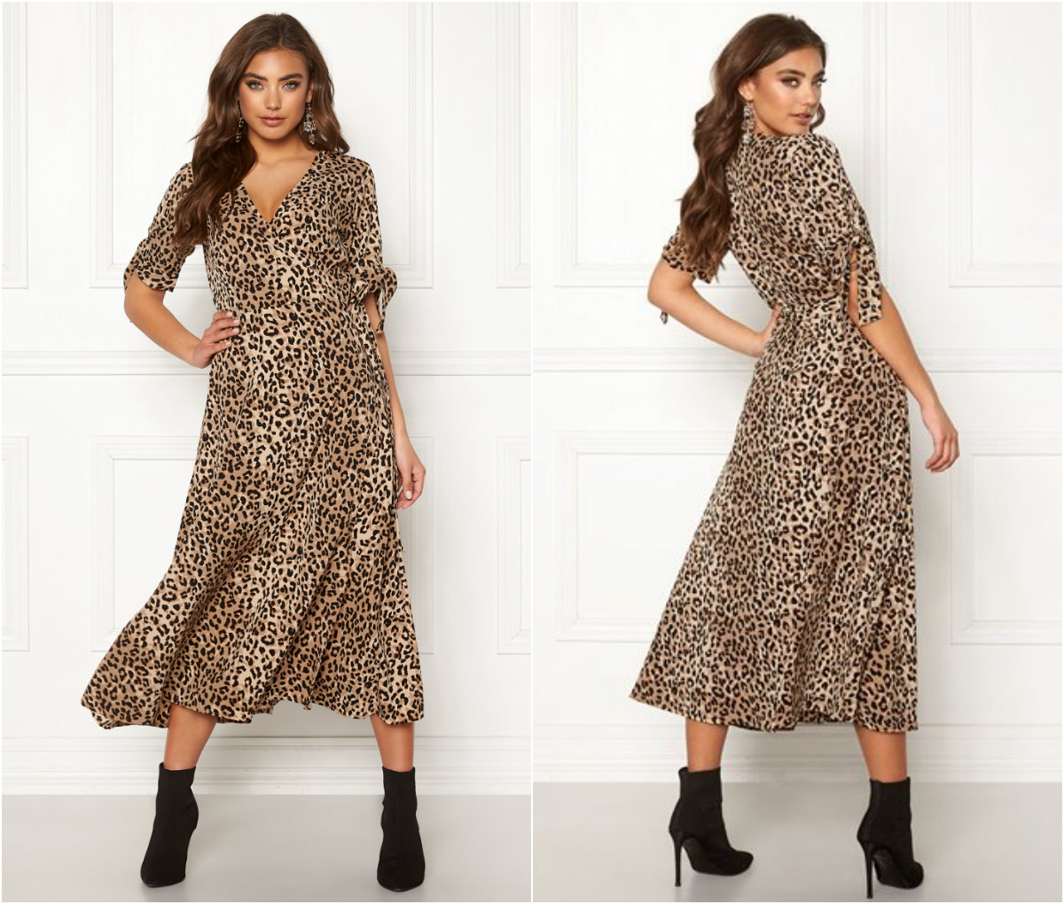 Leopardmönstrad omlottklänning Leopardmönstrad omlottklänning