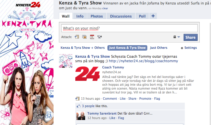 Häng med på Kenza &amp; Tyra Shows facebookgrupp. 