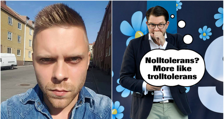 Simon Andersson, Debatt, Inte rasist men, nolltolerans, Sverigedemokraterna