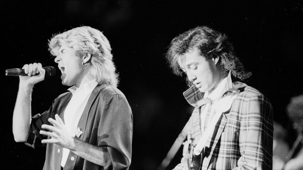 George Michael och Andrew Ridgeley i Wham 1985.