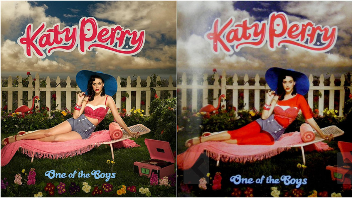 Här har Katy Perry fått byxor under shortsen. 