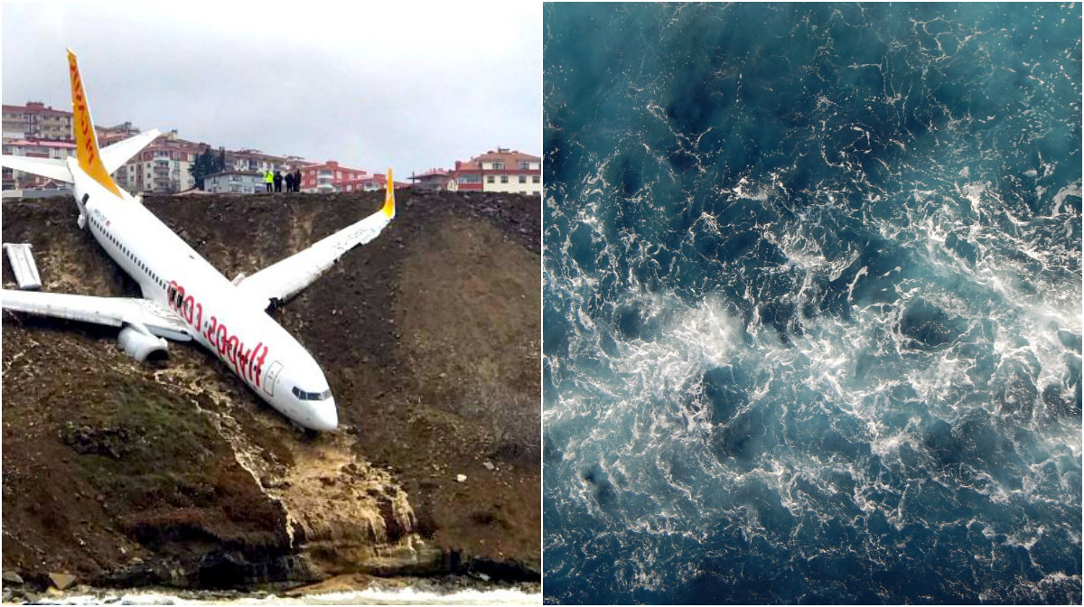Flygplan fick kraschlanda i Turkiet i lördags natt.