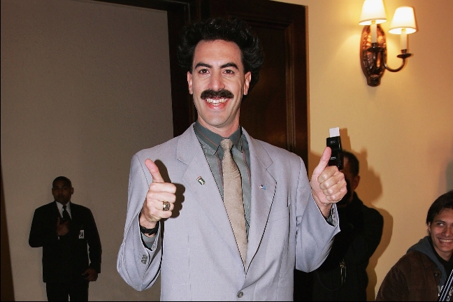 Borat Sagdiyev - spelad av Sacha Baron Cohen.