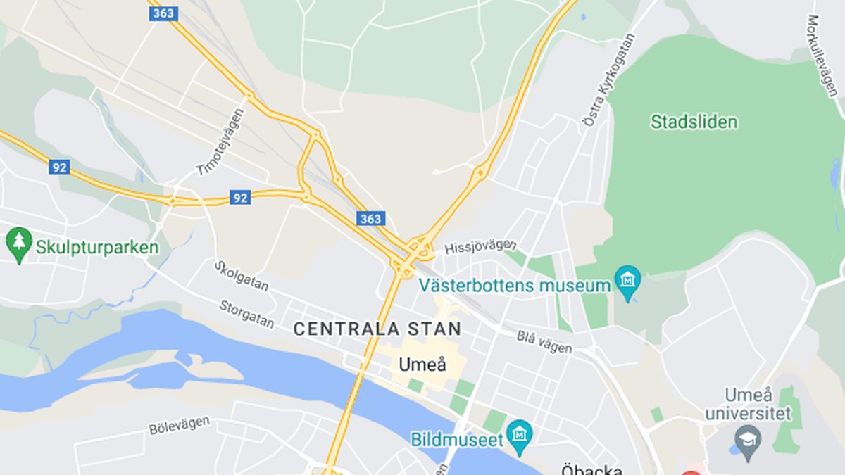 Google maps, Umeå