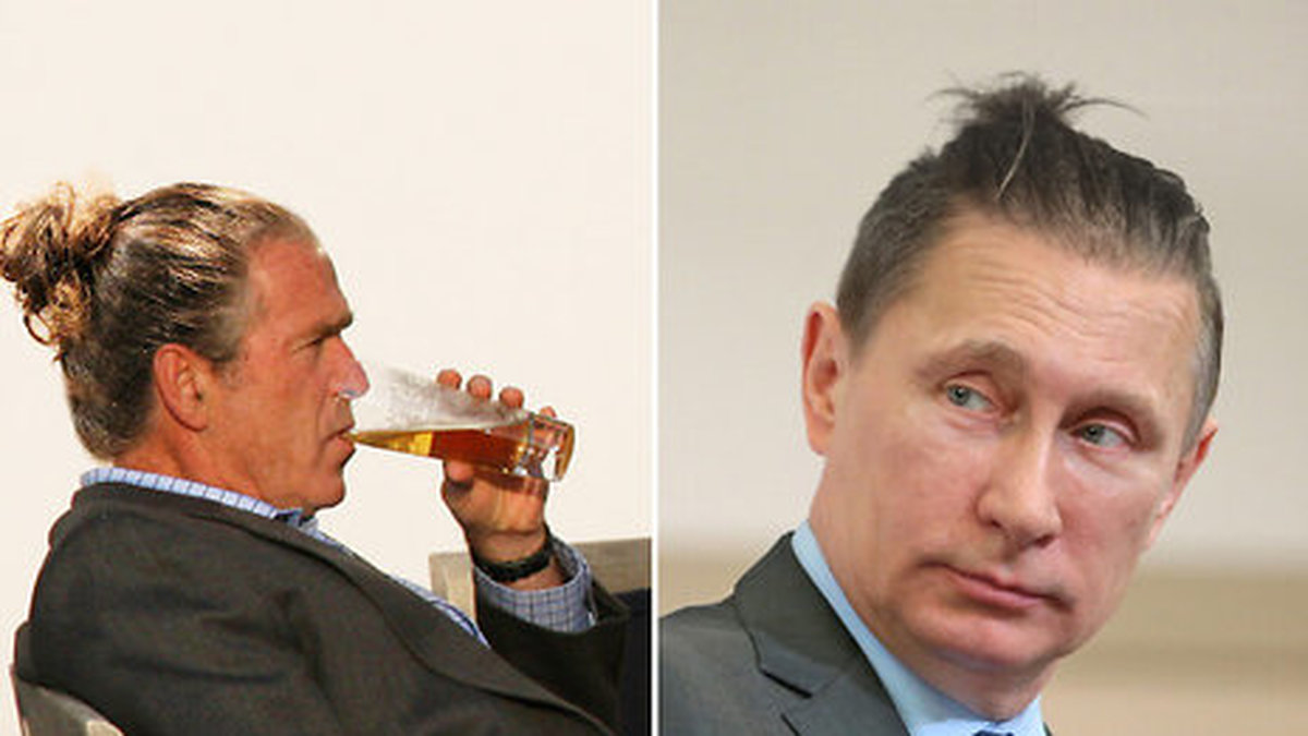 Bush chillar med en drink och Vladdis bara är. 