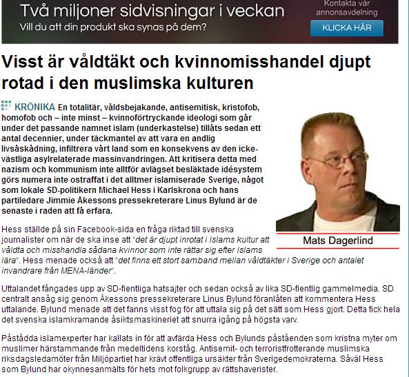 Mats Dagerlind försvarade den numera hetsdömde SD-politikern Michael Hess.