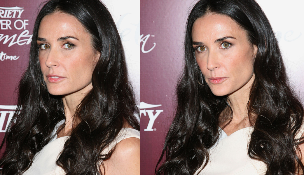 Demi Moore har för vana att snörpa ihop munnen. Demi Moore har för vana att snörpa ihop munnen.