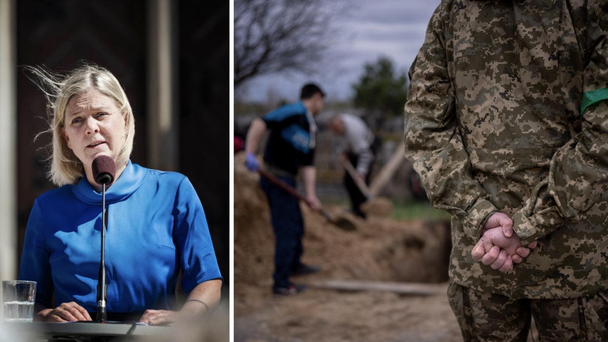 Statsminister Magdalena Andersson har varit i ukrainska Butja