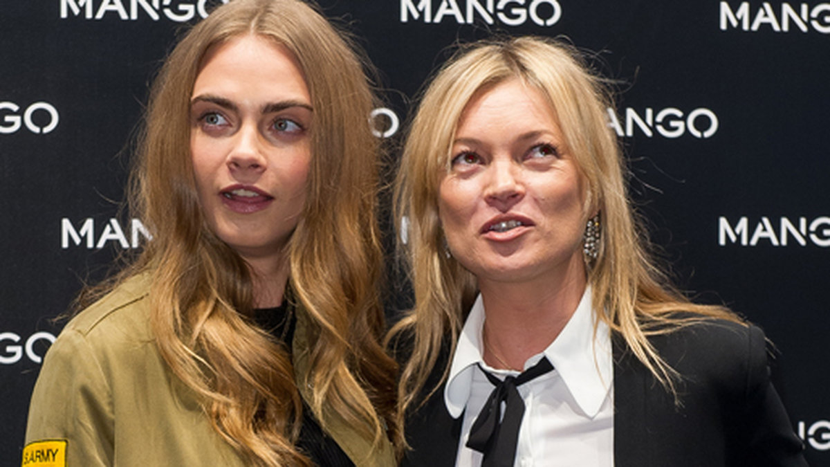 Cara Delevingne och Kate Moss på Mangos fest i Milano. 