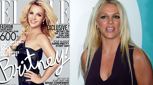 Några år senare var det dags igen. Så här retuscherad var Britney på omslaget till tidningen Elle. Några år senare var det dags igen. Så här retuscherad var Britney på omslaget till tidningen Elle.