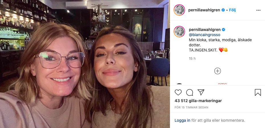 Pernilla Wahlgren och Bianca Ingrosso Pernilla Wahlgren och Bianca Ingrosso
