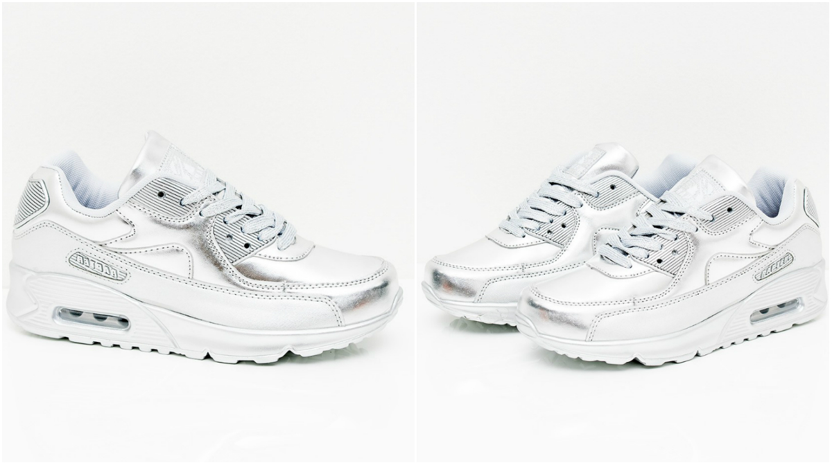 Silverfärgade sneakers Silverfärgade sneakers