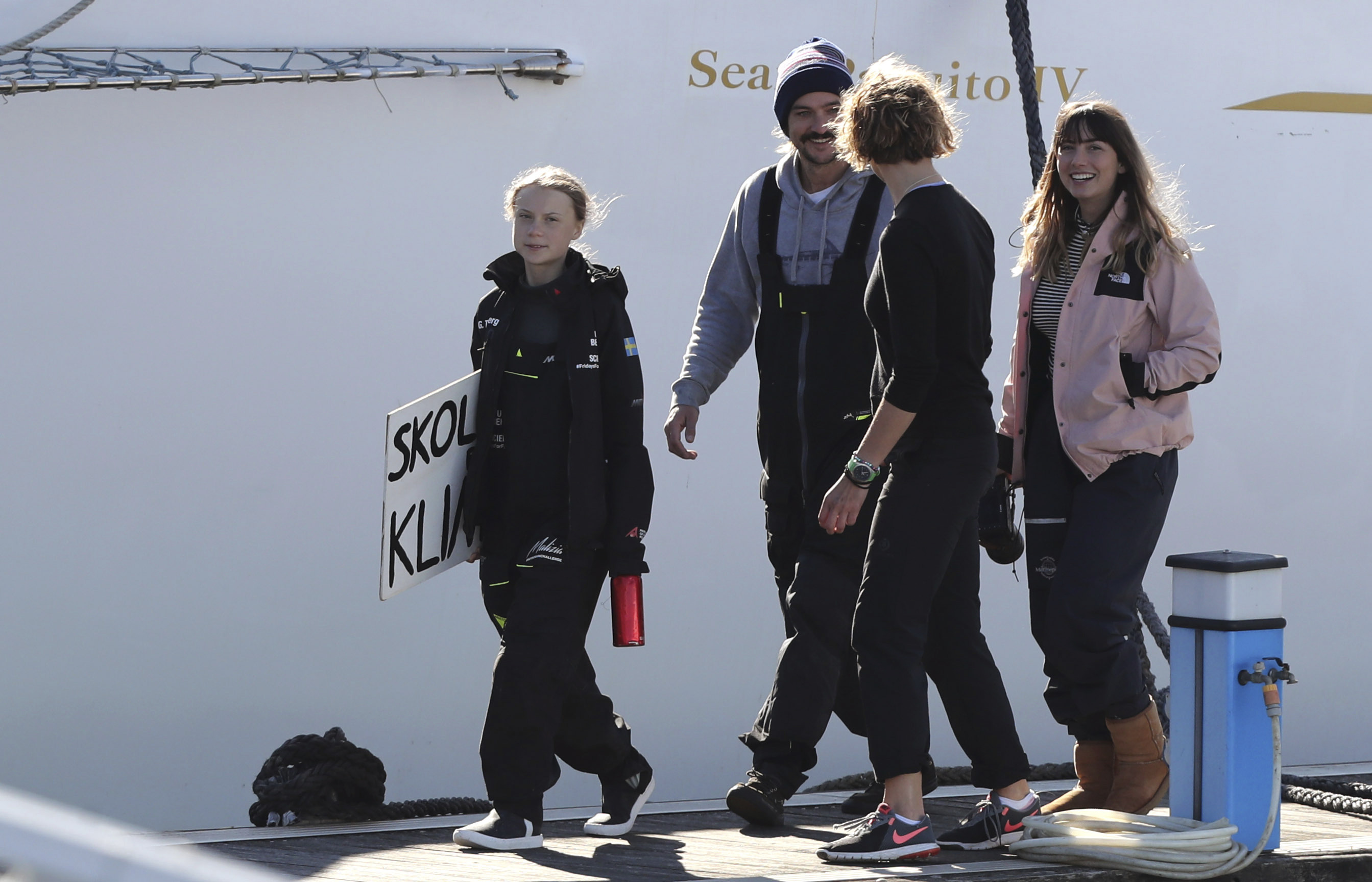 Greta Thunberg kliver i land Greta Thunberg kliver i land