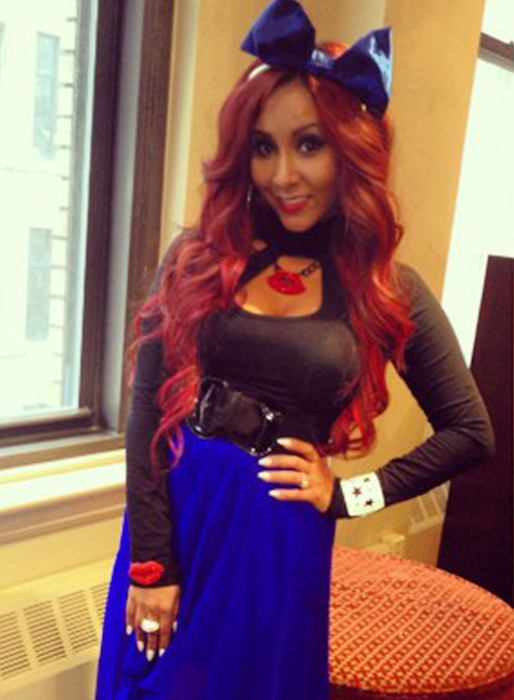 Snooki i sin alla hjärtans dag-outfit. Snooki i sin alla hjärtans dag-outfit.