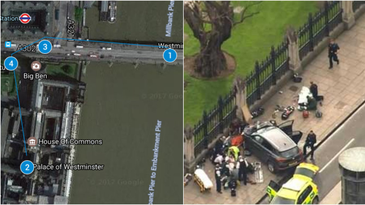 Karta över platserna det skedde händelser i London under dagen.