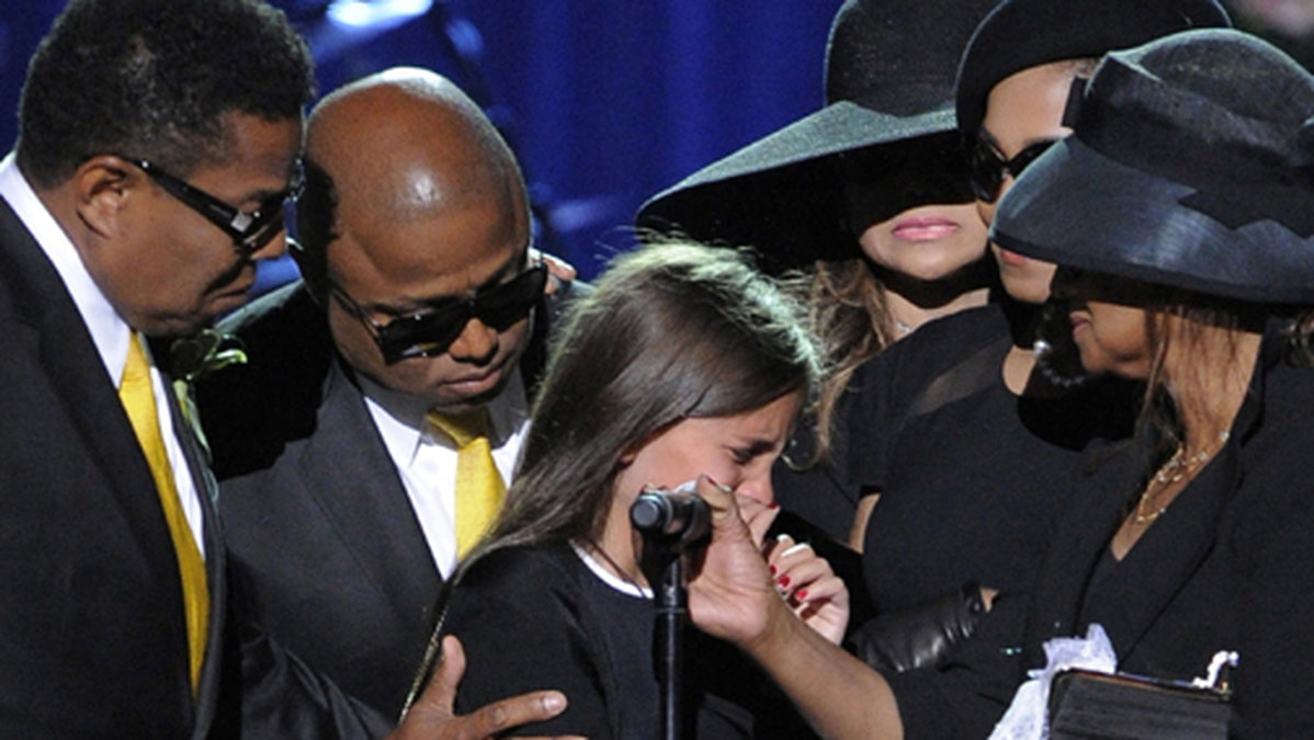 Paris Jackson på sin fars begravning den 7 juli 2009.