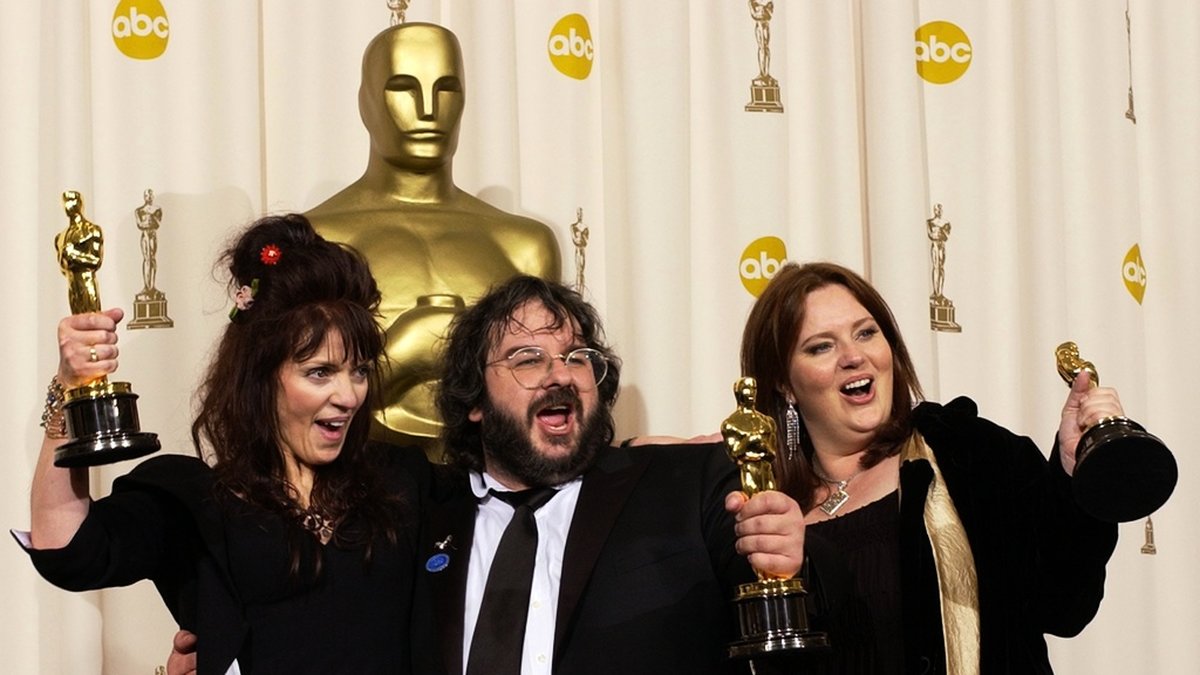 Fran Walsh, Peter Jackson och Philippa Boyers mottog en Oscar för 'Sagan om ringen.' Arkivbild.