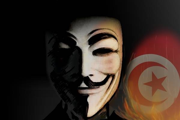 Anonymous, Sociala Medier, Twitter, Facebook, Kravaller, Internet, Jasminrevolutionen, Tunisien