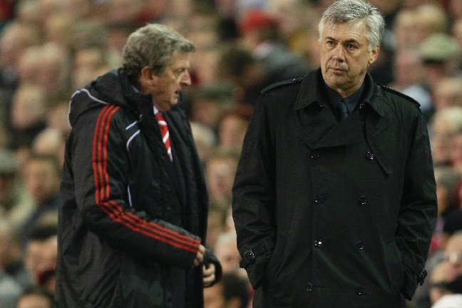 Hodgson och Ancelotti efter matchen.