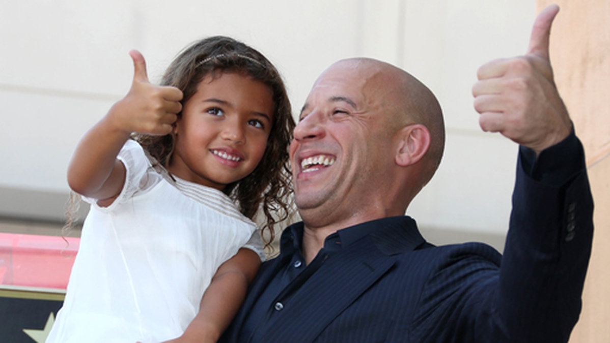 Vin Diesel med sin dotter Hania.