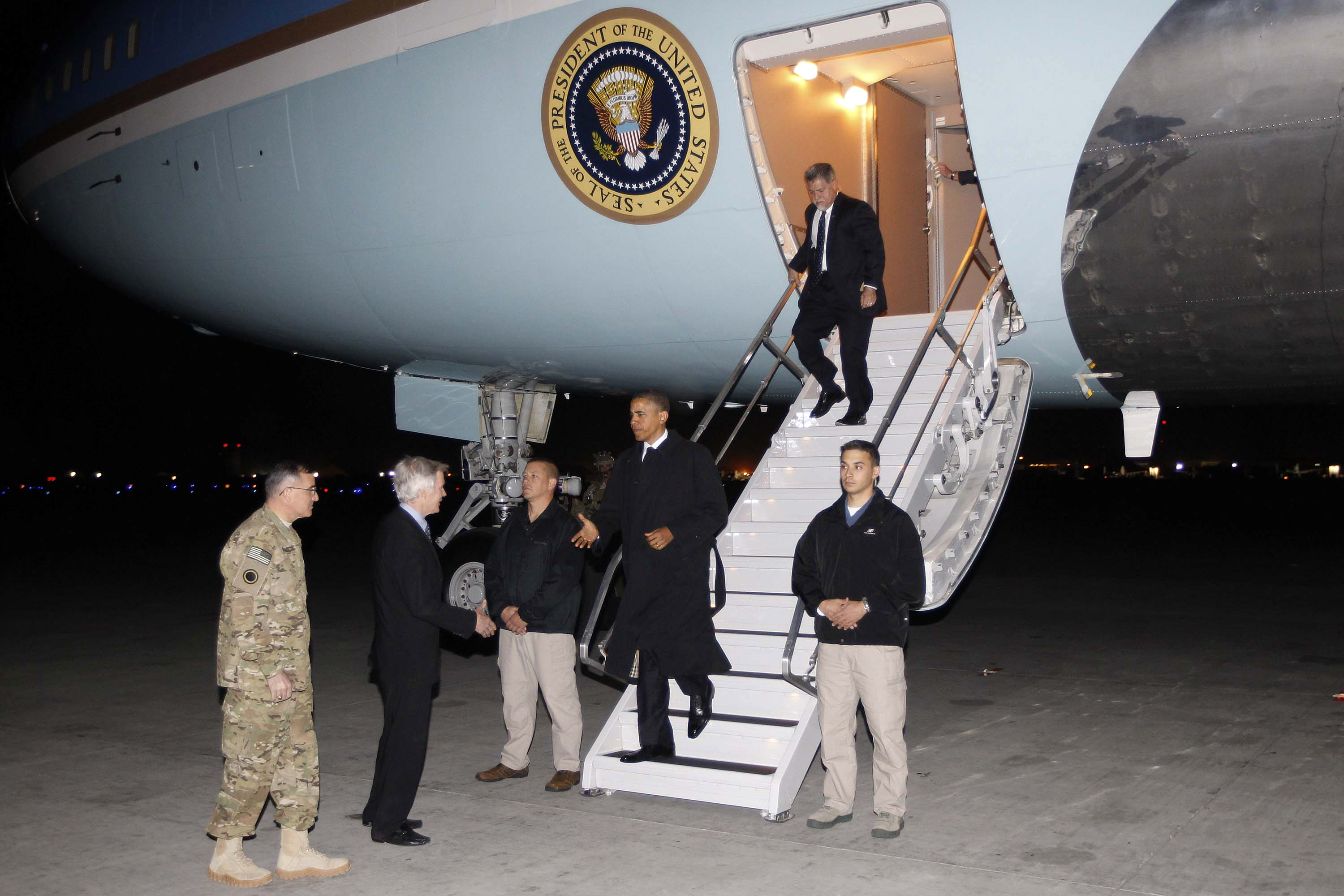 Obama anlände natten till onsdagen under sin blixtvisit i Kabul.