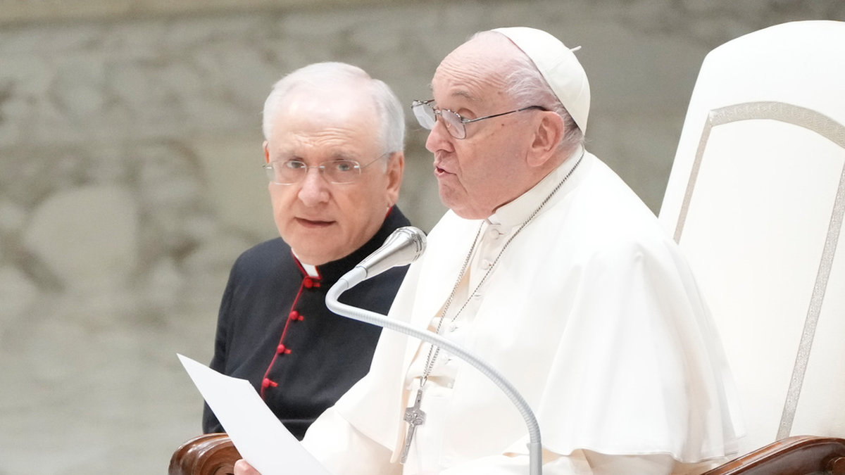 Påve Franciskus vid ett framträdande i Vatikanen den 6 april.