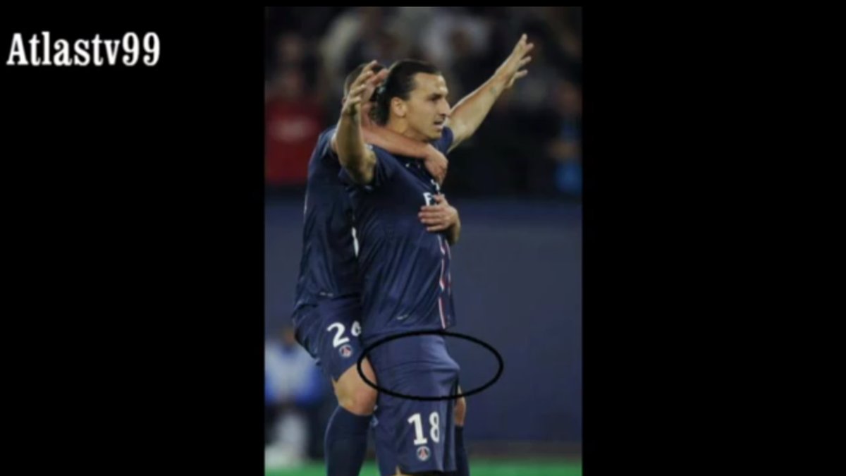 7. Zlatan hånades på internet efter att ha uppvisat den här bulan i shortsen när han gjorde ett mål i Champions League.