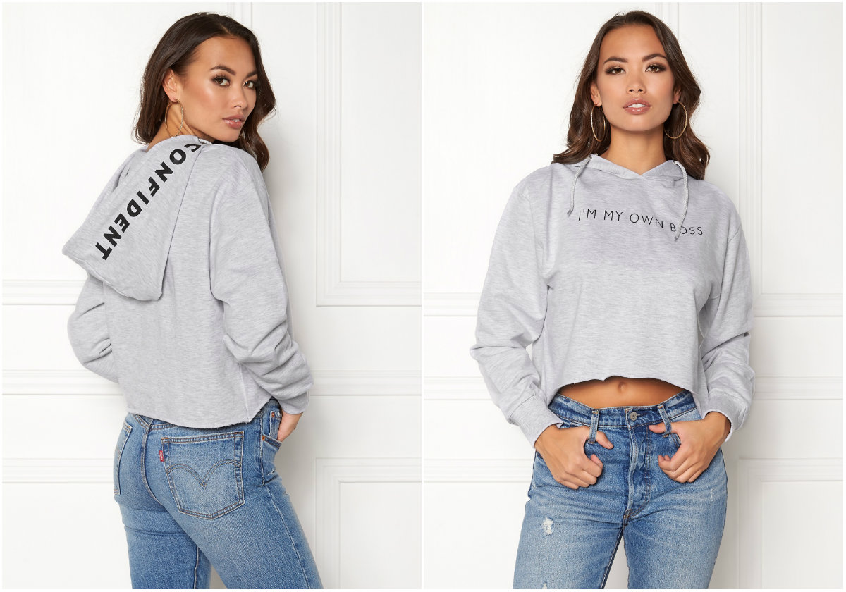 Grå hoodie Grå hoodie