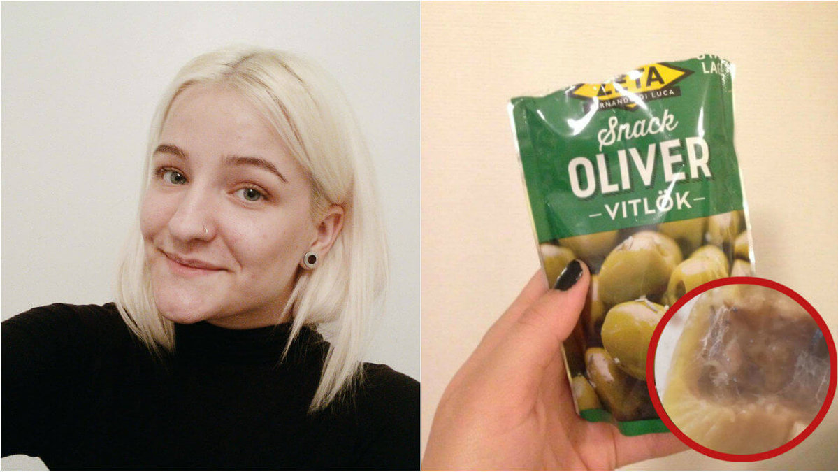 Lovis gjorde en fruktansvärd upptäckt när hon skulle äta oliver.