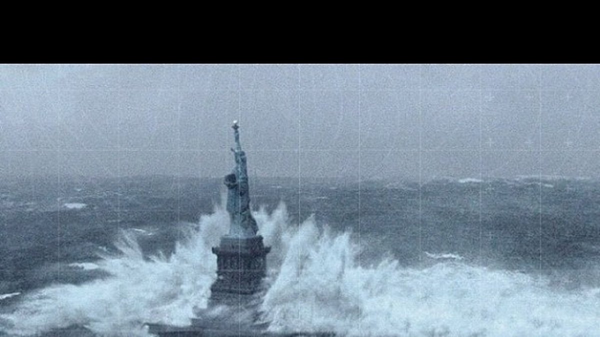 Sandy? Nej, en stillbild från storfilmen Day After Tomorrow.