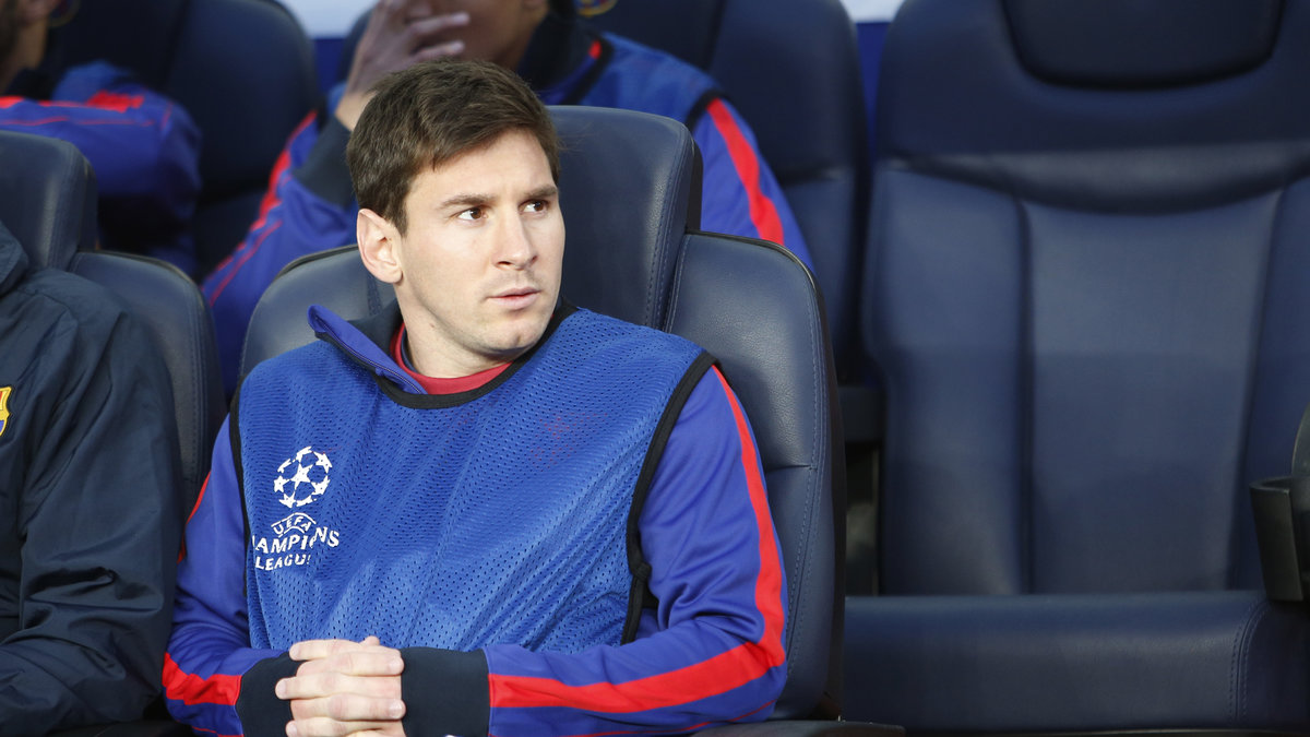 Lionel Messi bänkades i matchen mot Bayern Munchen.