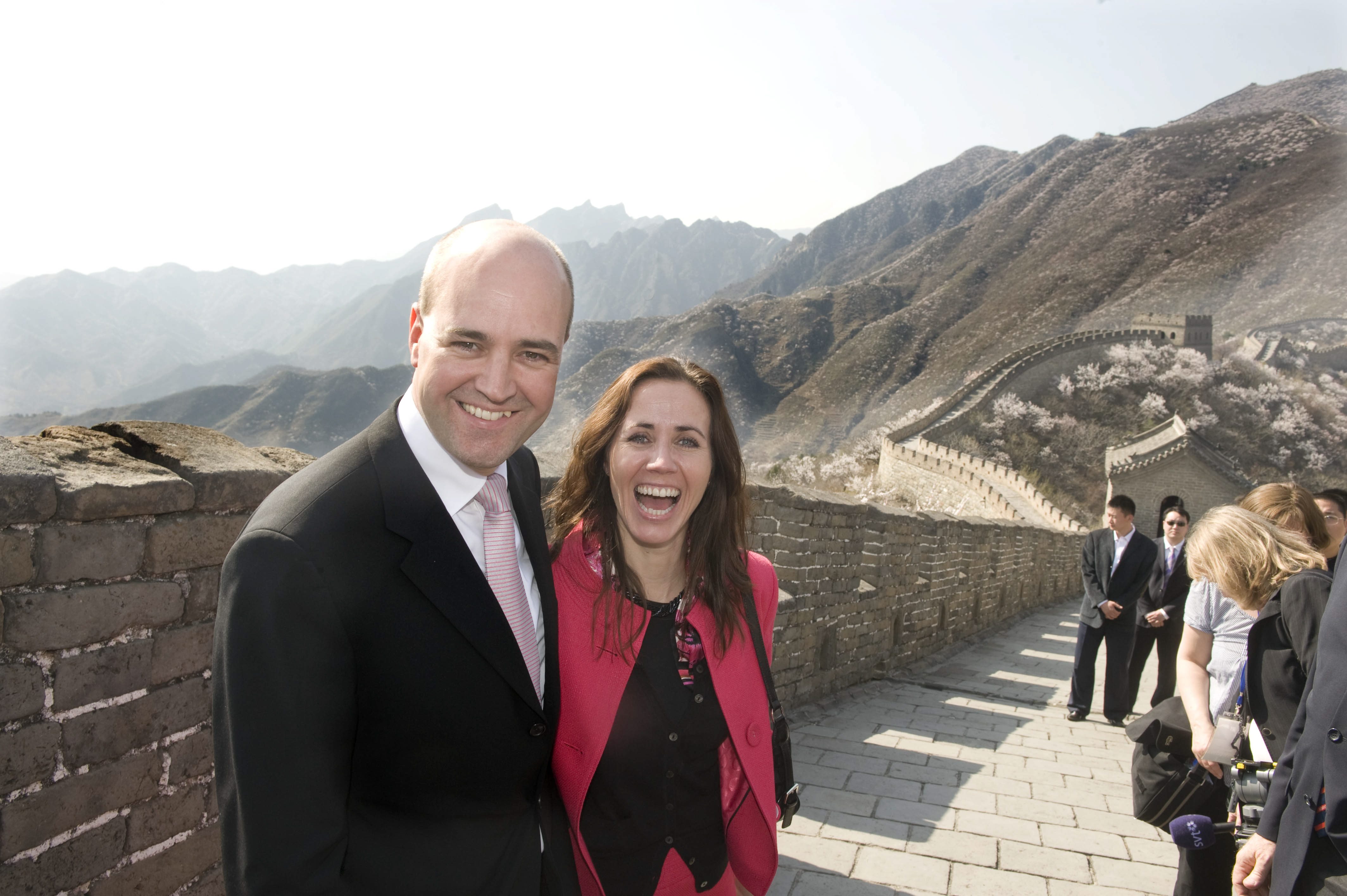 Fredrik och Filippa Reinfeldt på kinesiska muren 2008.