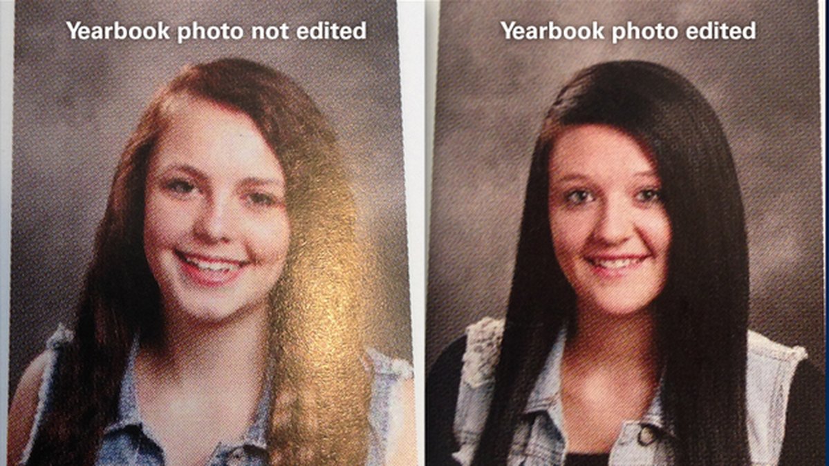 Skolan gick in och retuscherade unga flickors bilder.