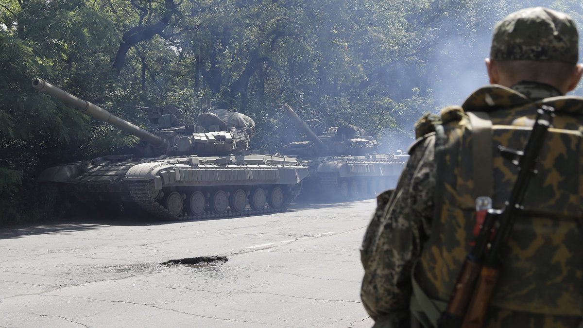 Stridigheter i Donetsk i östra Ukraina.