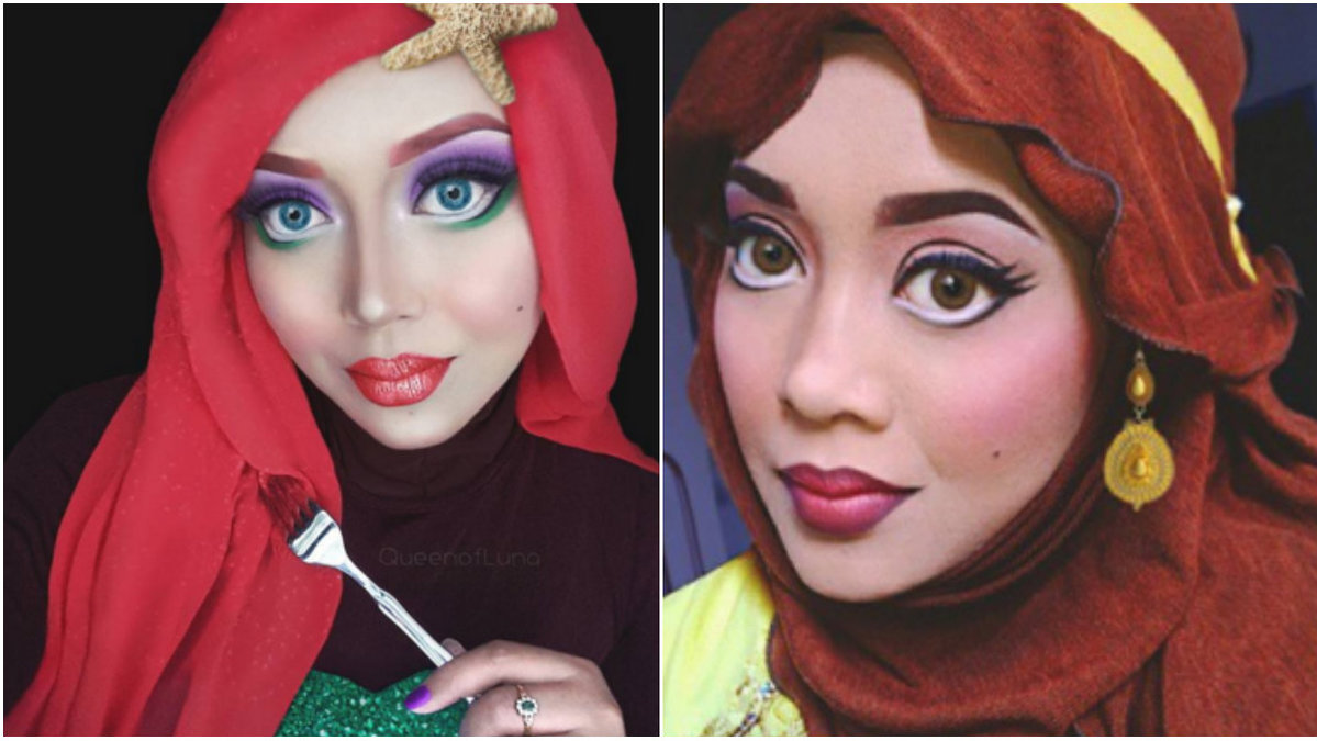 Queenofluna är fantastiskt kreativ med sin hijab och sina sminkningar.