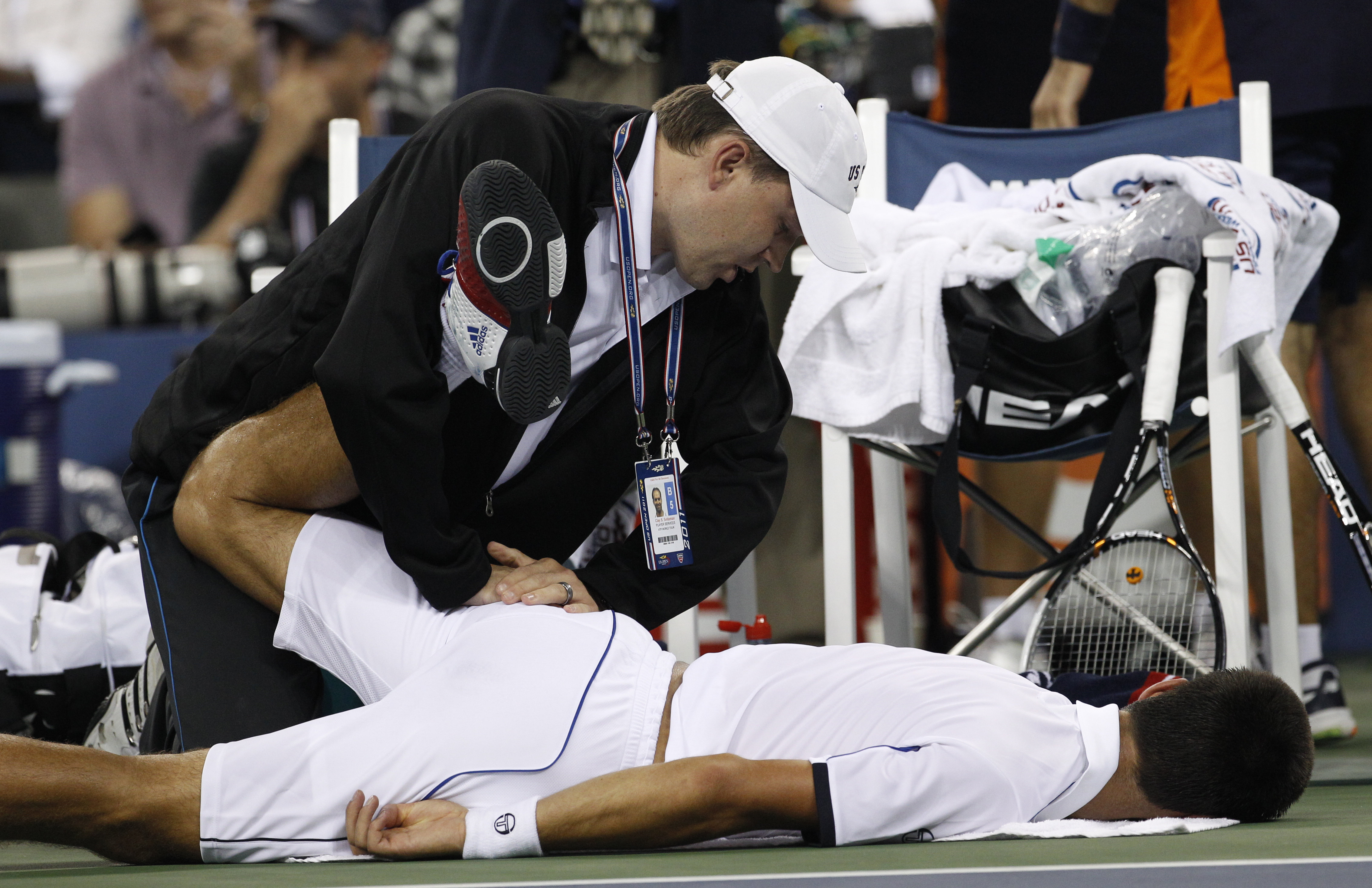 Trots enorm trötthet kämpade Djokovic hela vägen in över mållinjen.