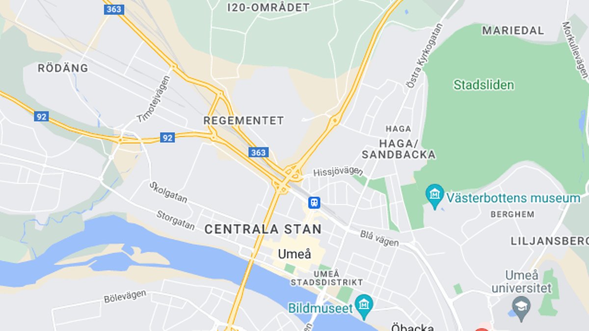 Google maps, Umeå