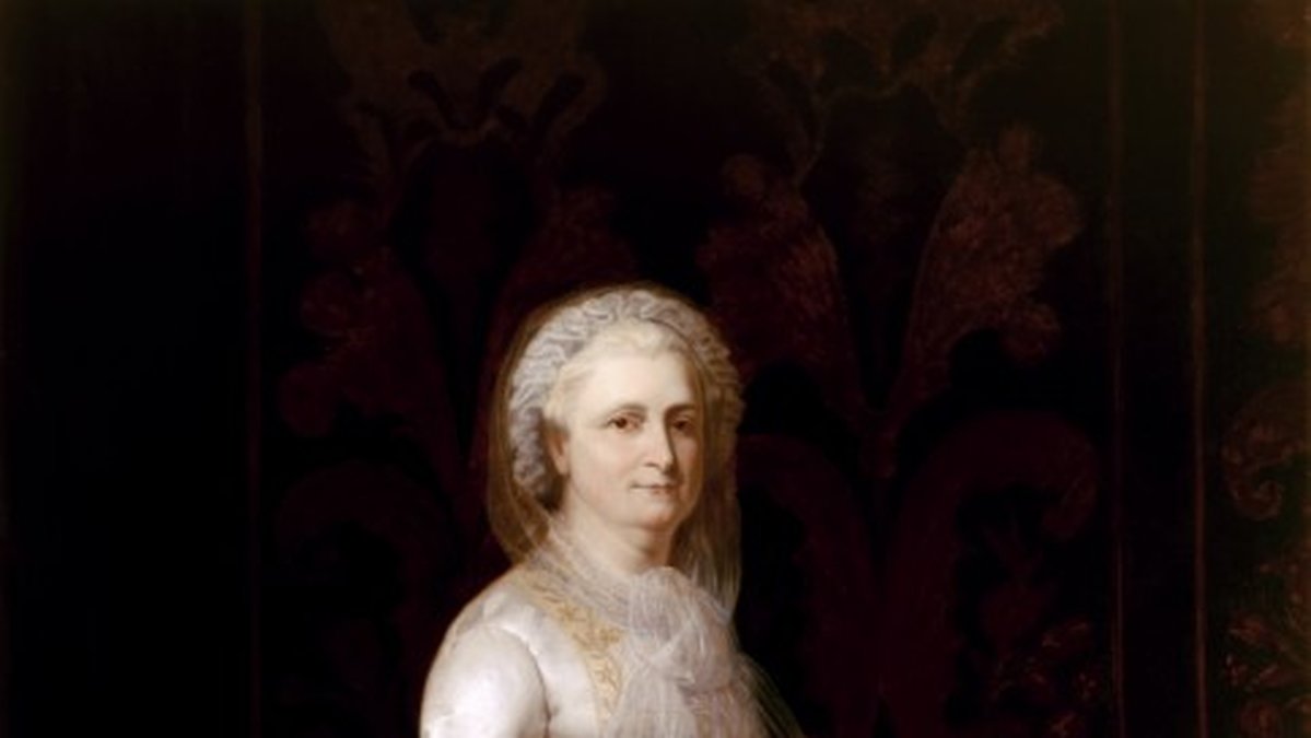 Martha Washington stod för det första porträttet någonsin. 