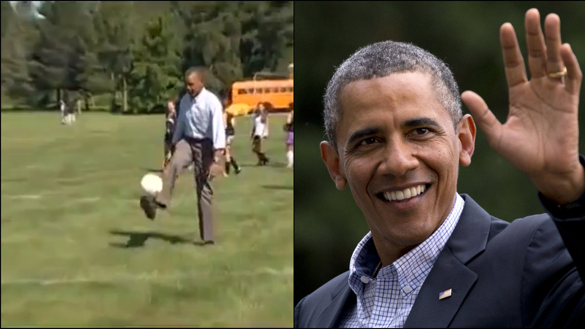 Barack Obama är ingen vidare talang på fotboll. 